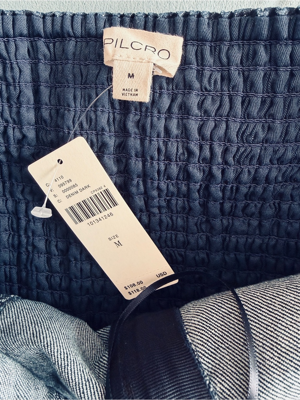 NWT Anthropologie Pilcro Halter Front-Zip Tank, Zipped, Dark Denim, Size M - Picture 7 of 8